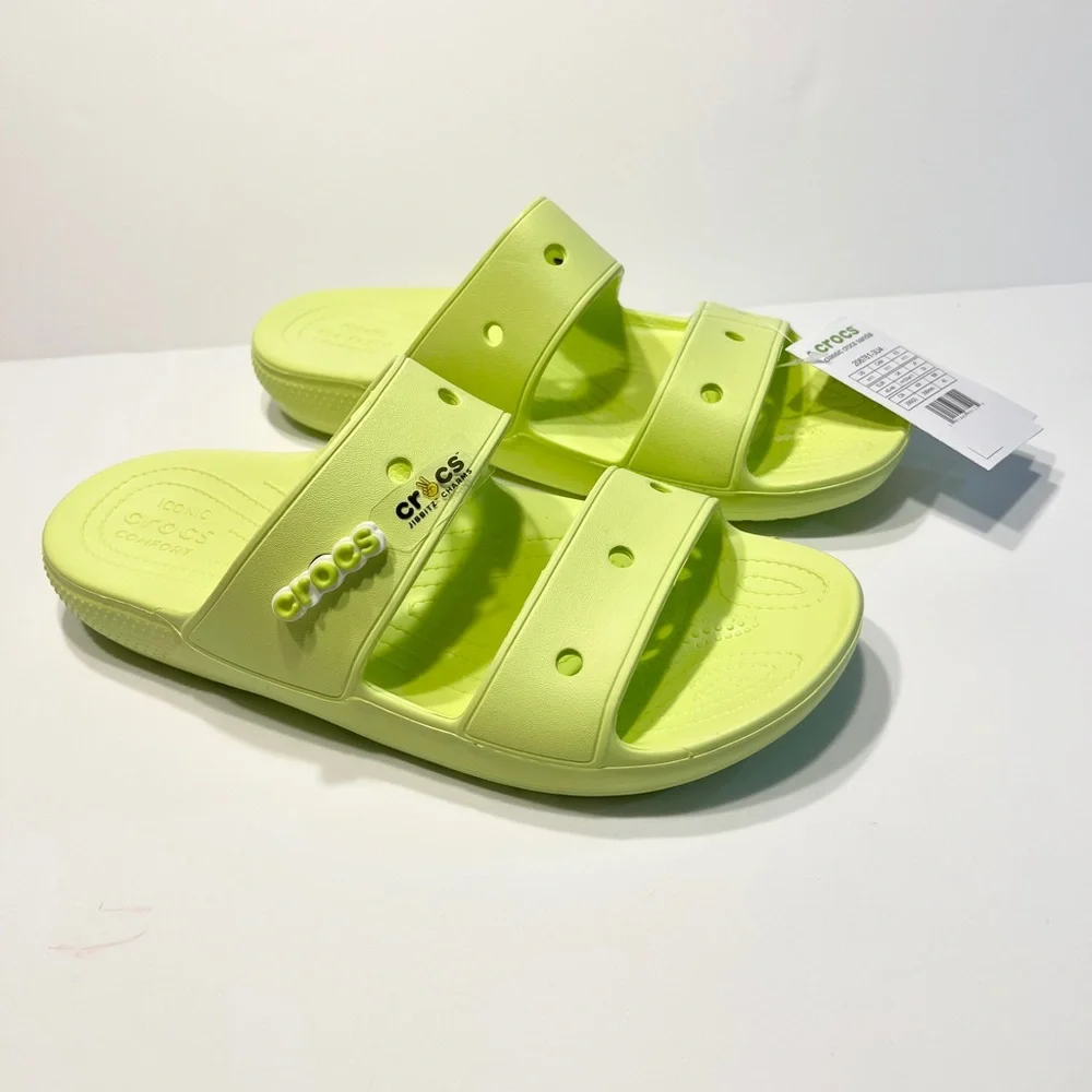New‎ Crocs Classic Sandals Slides Mens Size 11 Lime Zest Relaxed Fit 206761-3U4